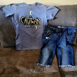 Womans CaveTown Tee and Denim Shorts